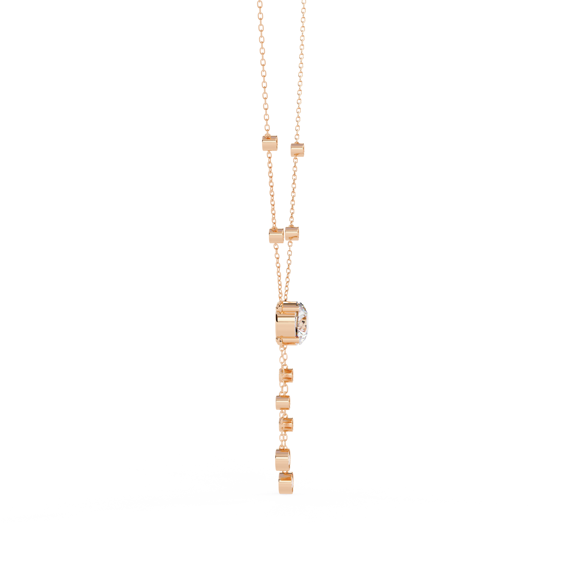 Solitairekart 0.66ct Cascading Natural Diamond Solitaire Necklace-HI Color, VS-SI Clarity